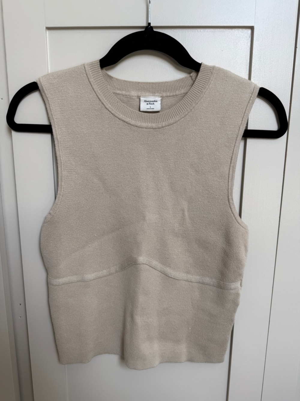 Abercrombie & Fitch Neutral Cream Knit Tank